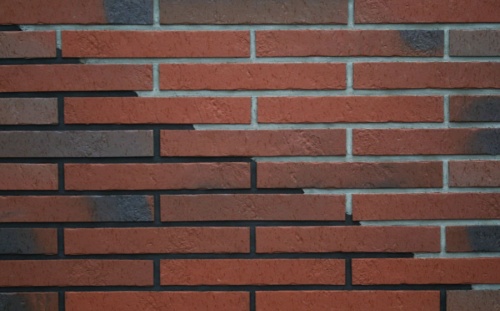 Клинкерная фасадная плитка ABC Teuto Rot-bunt Kohlebrand Schieferstruktur, 490*71*10 мм