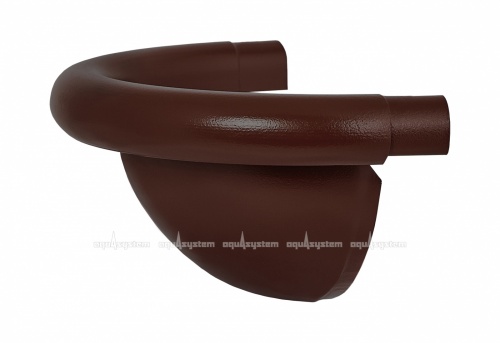 Заглушка жёлоба полукруглая AQUASYSTEM Матовый коричневый RAL8017, D 125 мм
